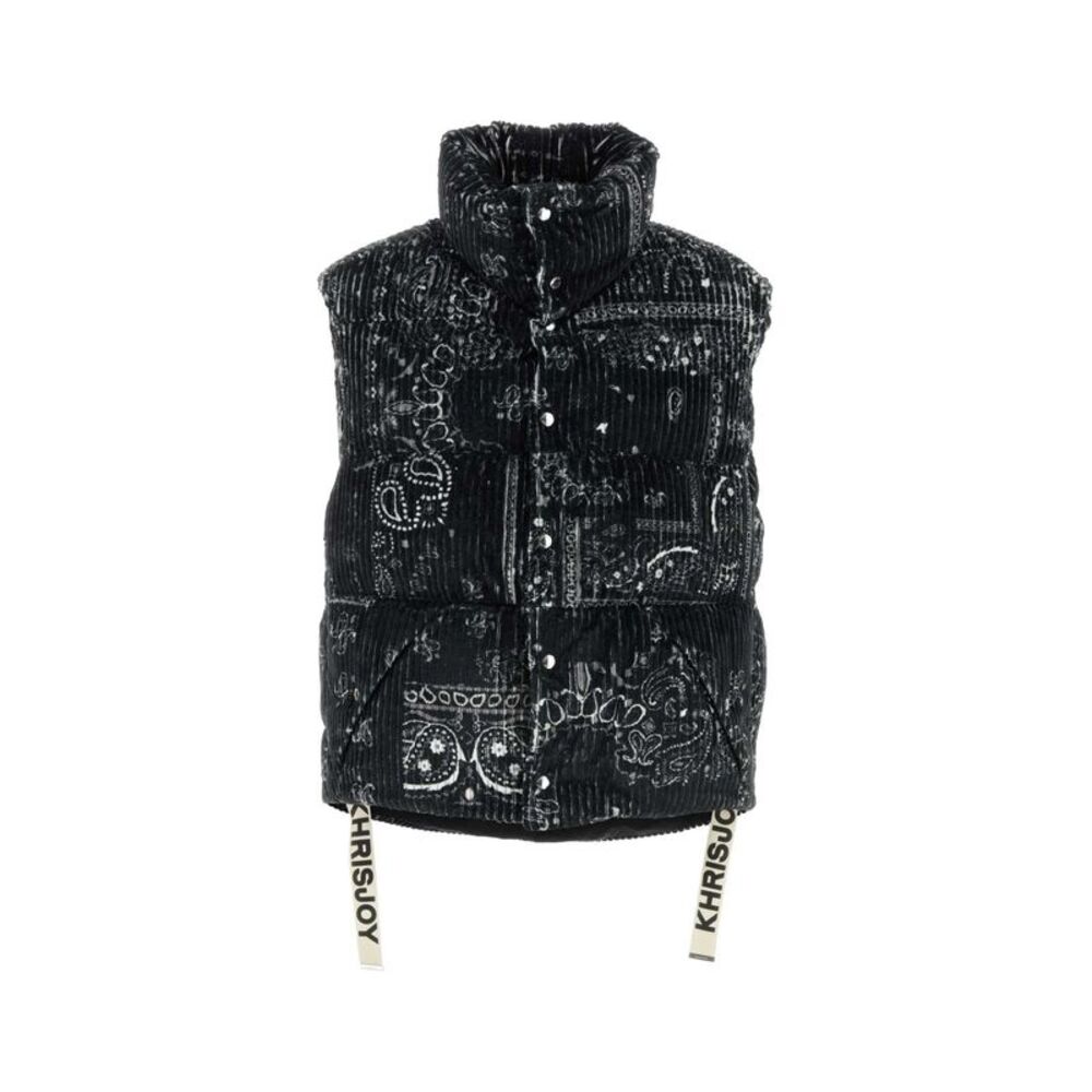 Khrisjoy Men Printed Corduroy Oversize Sleeveless Down Jacket